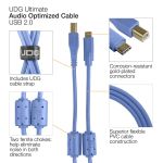UDG Ultimate Audio Cable USB 2.0 C-B Light Blue Straight 1.5m