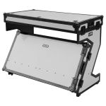 UDG Ultimate Flight Case Portable Z-Style DJ Table White Plus (Wheels)